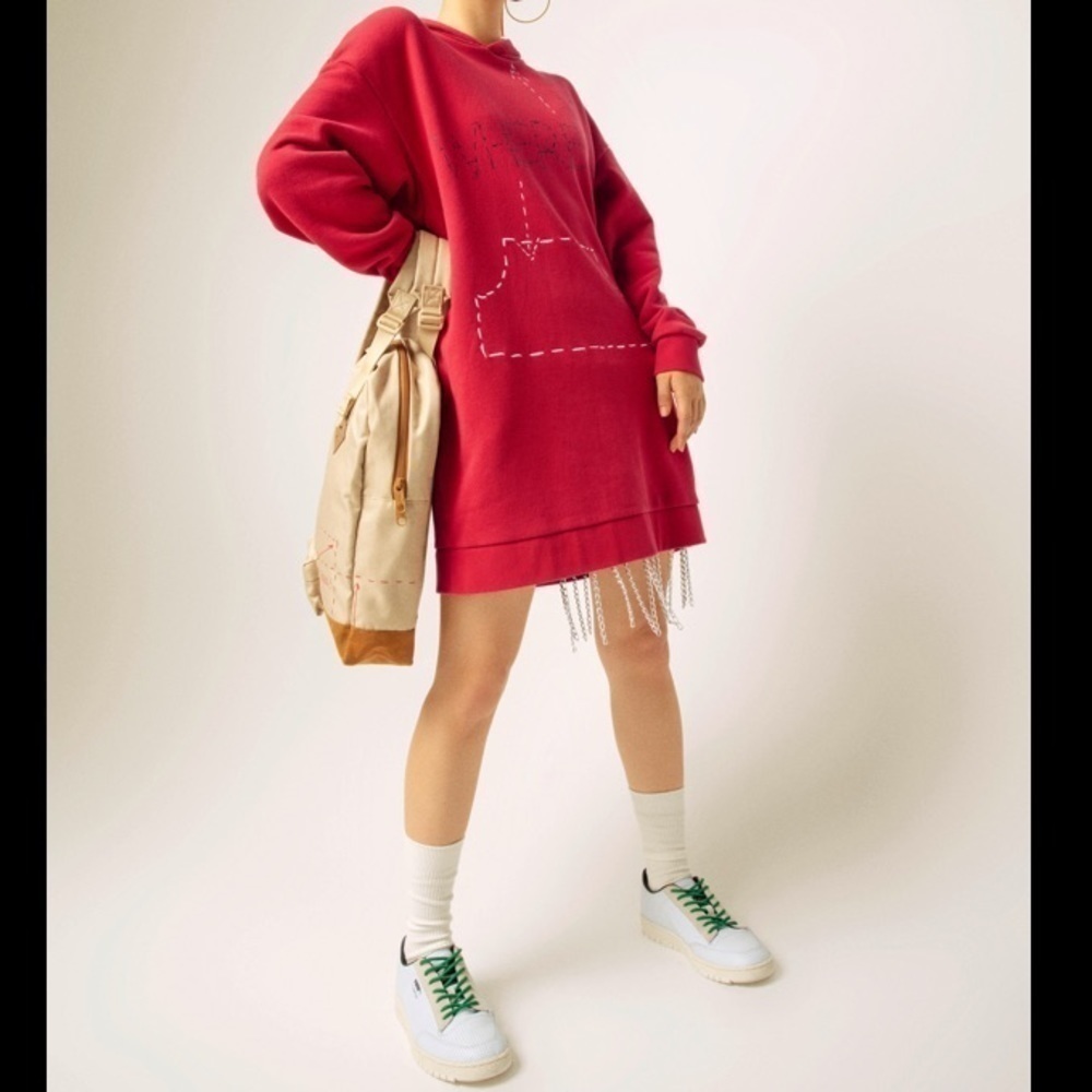 Puma x Michael Lau Red Hoodie Sweater Dress